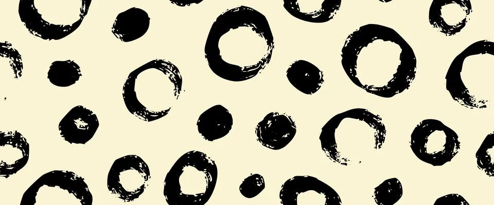 Randomly placed polka dots, hand drawn spots Seamless pattern with doodle c.. Illustrazione stock