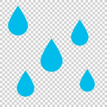 Randomly placed water drop icon, rain background Stock Illustration