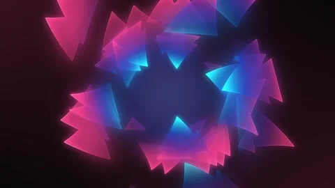 Randomly positioned curved gradient and translucent triangle shape animation Video stock 313936434