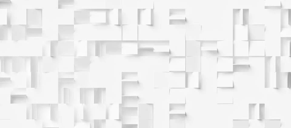 Randomly rotated white square flaps on white background wallpaper banner fl.. Stock Illustration