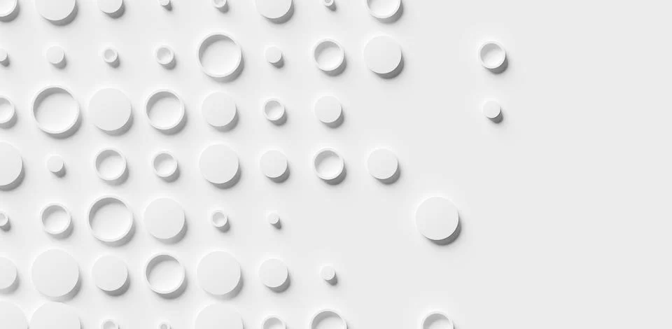 Randomly scaled white circle or cylinder with some open background wallpape.. Stock Illustration