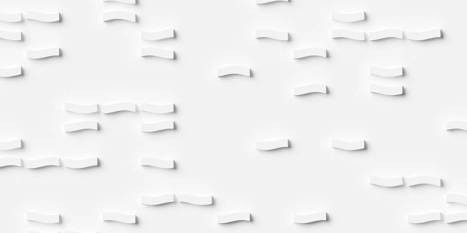 Randomly scattered modern minimal white background wave displaced rectangle.. Stock Illustration