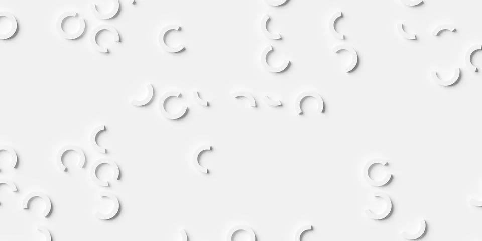 Randomly scattered open rings or circles, modern minimal white background p.. イラスト素材
