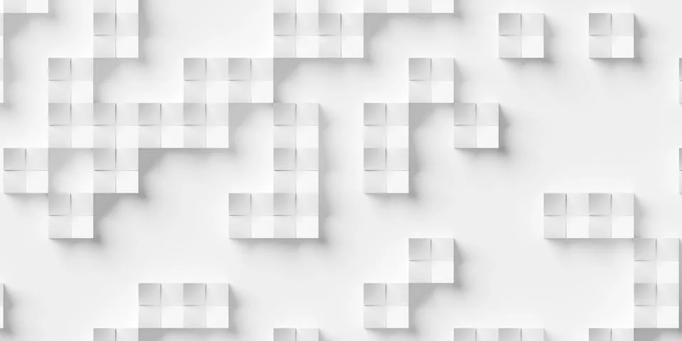 Randomly scattered white square polygons with elevated center pattern backg.. イラスト素材