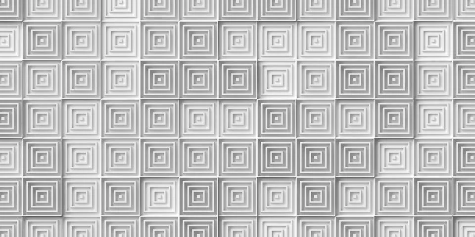 Randomly shifted white concentric rectangle or box frames polygons pattern .. Stock Illustration