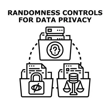 Randomness controls for data privacy concept 스톡 일러스트