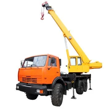 ?rane with a raised jib. Stock Photos