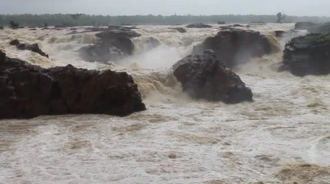 Raneh falls during monsoon period, India Stock Footage 8775868