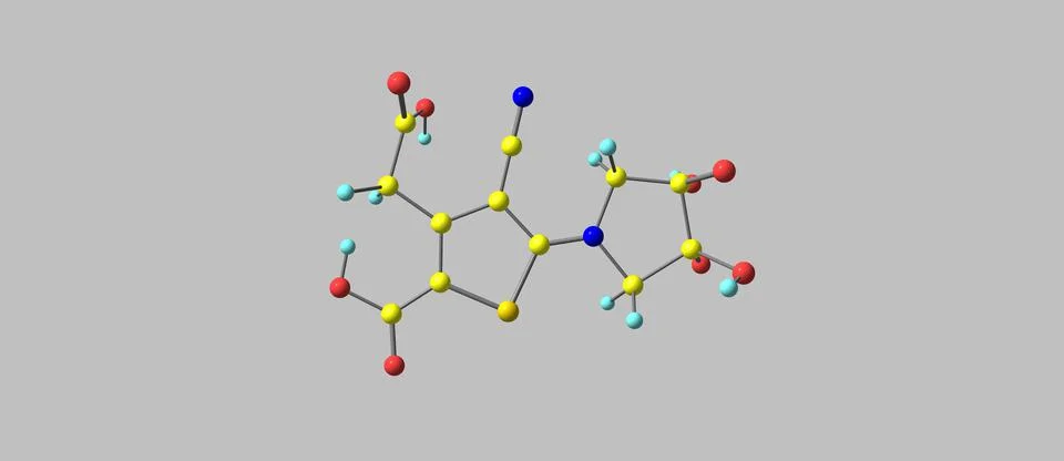Ranelic acid molecular structure isolated on grey Stock Illustration