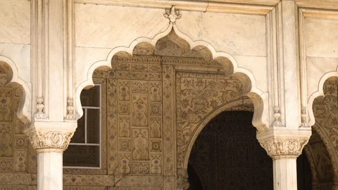 The Rang Mahal housed inside of the Red Fort in Delhi, India Stock Footage 112467051