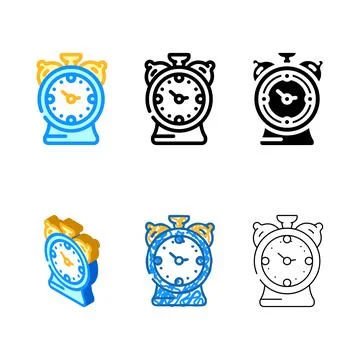 Range alarm clock color icon vector イラスト素材