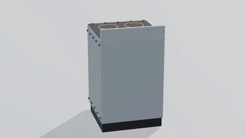 Range appliance 3d loop white background 3D animation seamless loop Stock Footage 341848614
