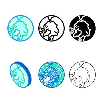 Range arctic ocean map color icon vector Stock Illustration
