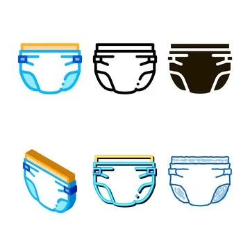 Range baby diaper icon vector outline Stock Illustration