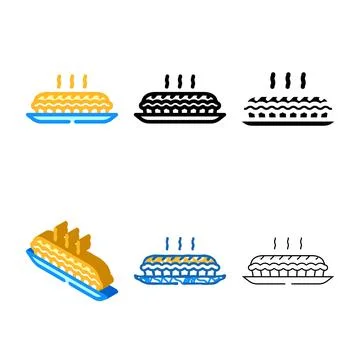 Range baking apple pie autumn color icon vector Stock Illustration
