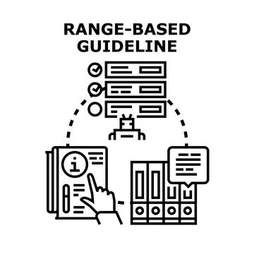 Range based guideline concept with data and information analysis Stock Illustration