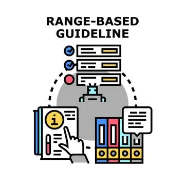 Range based guideline concept with data and information analysis Stock Illustration