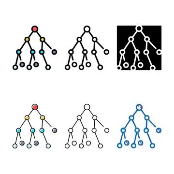 Range binary search algorithm color icon vector 스톡 일러스트