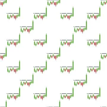 Range Breakout vector Candlestick Chart seamless pattern Stock Illustration