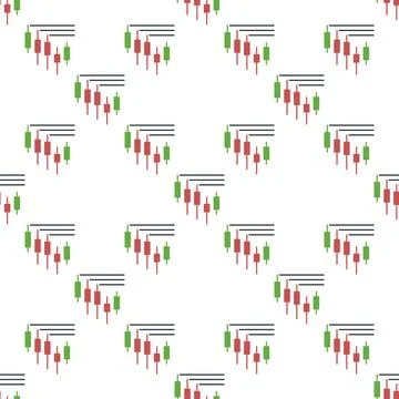 Range Breakout vector Candlestick Chart seamless pattern Stock Illustration