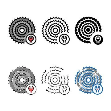 Range cassette cogset replacement color icon vector Stock Illustration