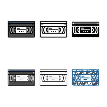 Range cassette video retro gadget color icon vector Stock Illustration