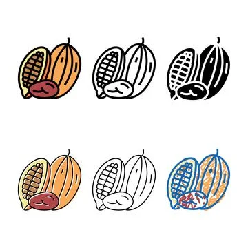 Range cocoa nut color icon vector Stock Illustration