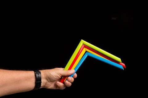 Range of colours in a person's hand Stock Photos