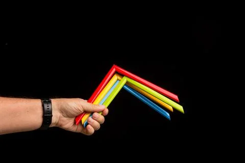 Range of colours in a person's hand Stock Photos