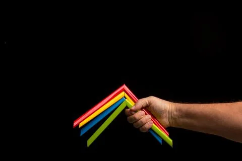 Range of colours in a person's hand Stock Photos