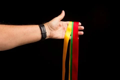 Range of colours in a person's hand Stock Photos