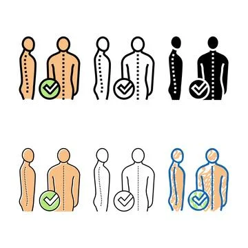 Range correct posture color icon vector イラスト素材