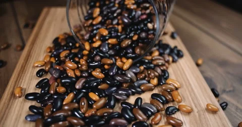 Range of different types of beans on table. slider video. 動画素材 155241453