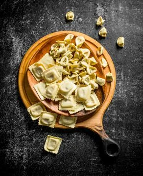 Range of different types of raw paste. Stock Photos