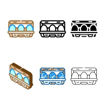Range egg box chicken color icon vector Stock Illustration