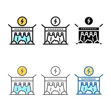 Range electrical dam color icon vector flat Stock Illustration