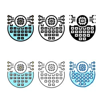 Range electronic chip semiconductor manufacturing color icon vector 스톡 일러스트