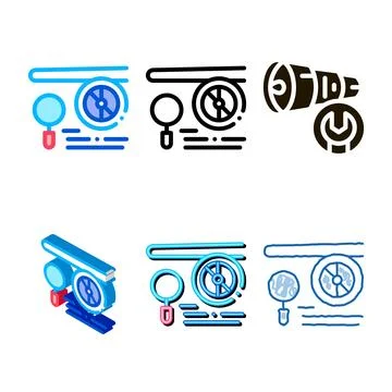 Range engine magnifier icon vector outline Stockillustratie