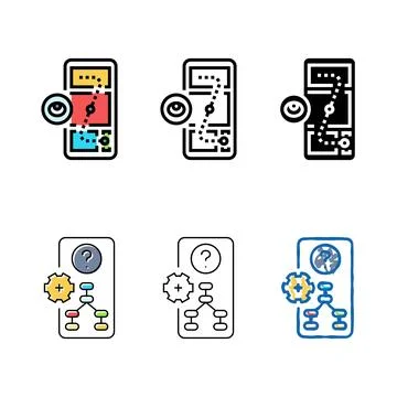 Range eye tracking ux ui design color icon vector Stock Illustration