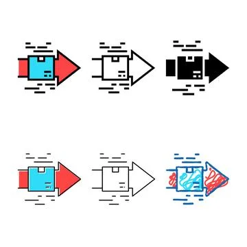 Range fast delivery free shipping color icon vector Stock Illustration