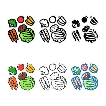 Range fresh vegetable color icon vector Stock Illustration