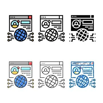 Range global networking color icon vector Stock Illustration
