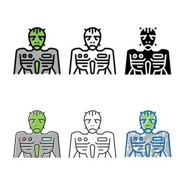 Range green alien color icon vector Stock Illustration