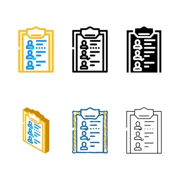 Range guest list color icon vector flat Stock Illustration