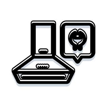 Range hood icon showing kitchen ventilation system Stock Illustration