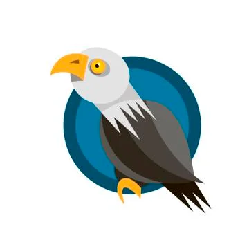 Range of icon design with the American eagle, rendered in flat design Illustrazione stock