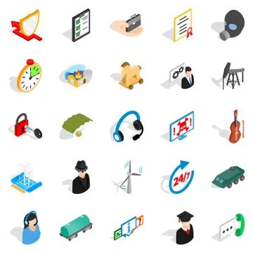Range icons set, isometric style 스톡 일러스트