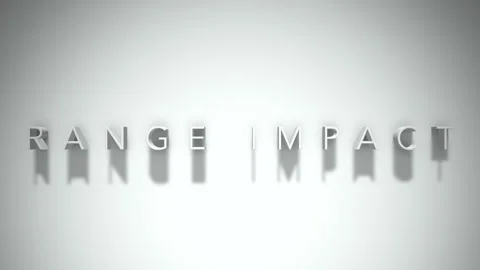 Range impact 3D title animation white text on a white background Stock Footage 299647530