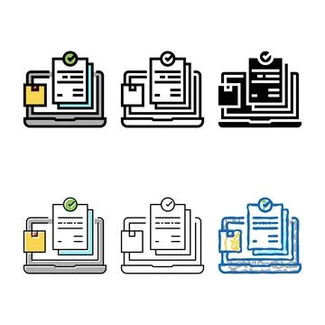 Range internet order and procurement color icon vector Stock Illustration