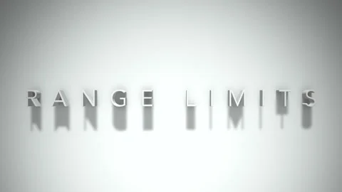 Range limits 3D title animation with shadows on a white background Stock Footage 298002591